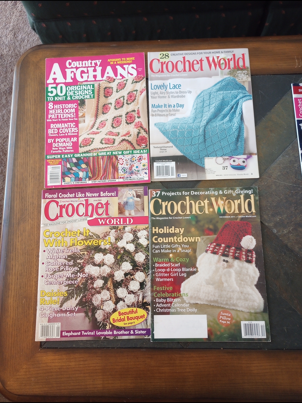 Assorted Crochet Magazines - Crochet World + Country Afghans
